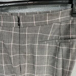 DKNY Black & White Checkered Slacks with a hint of pink!